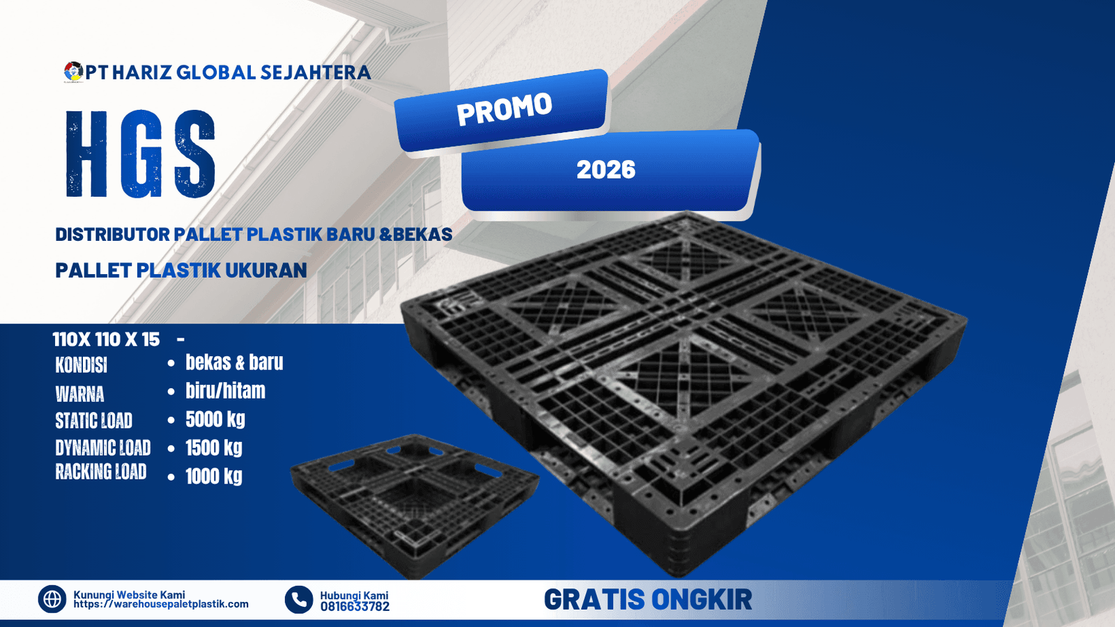 pallet plastik 1100x1100x150mm