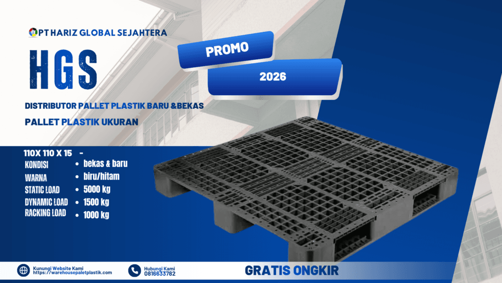 pallet plastik ukuran 110 x 110 x 15 cm