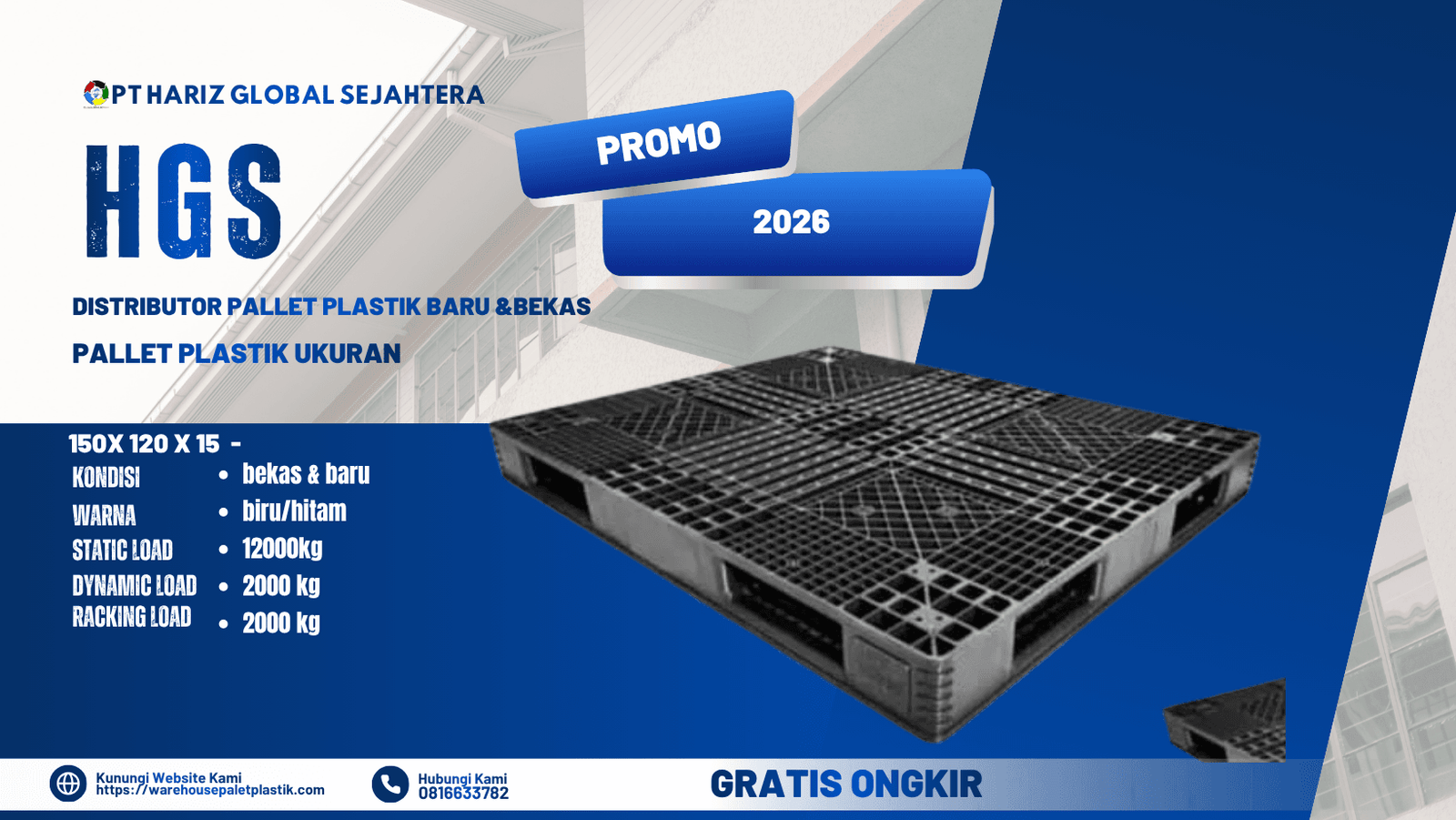 pallet bekas ukuran 150 x 120 x 15 cm