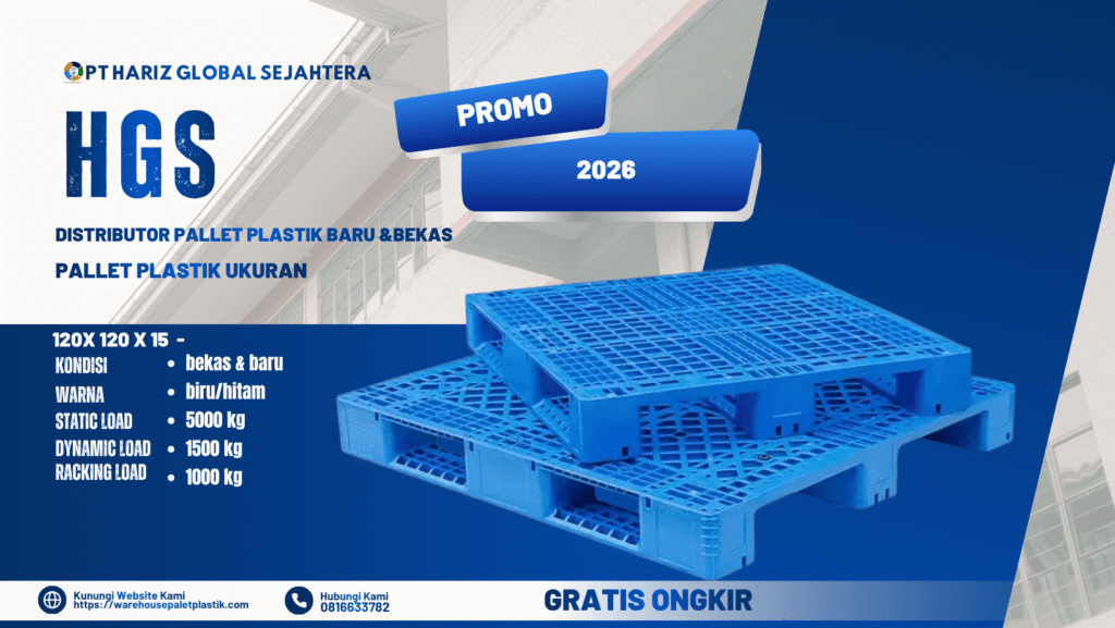 gambar Pallet Plastik Light Duty Ukuran 120x120x15 cm