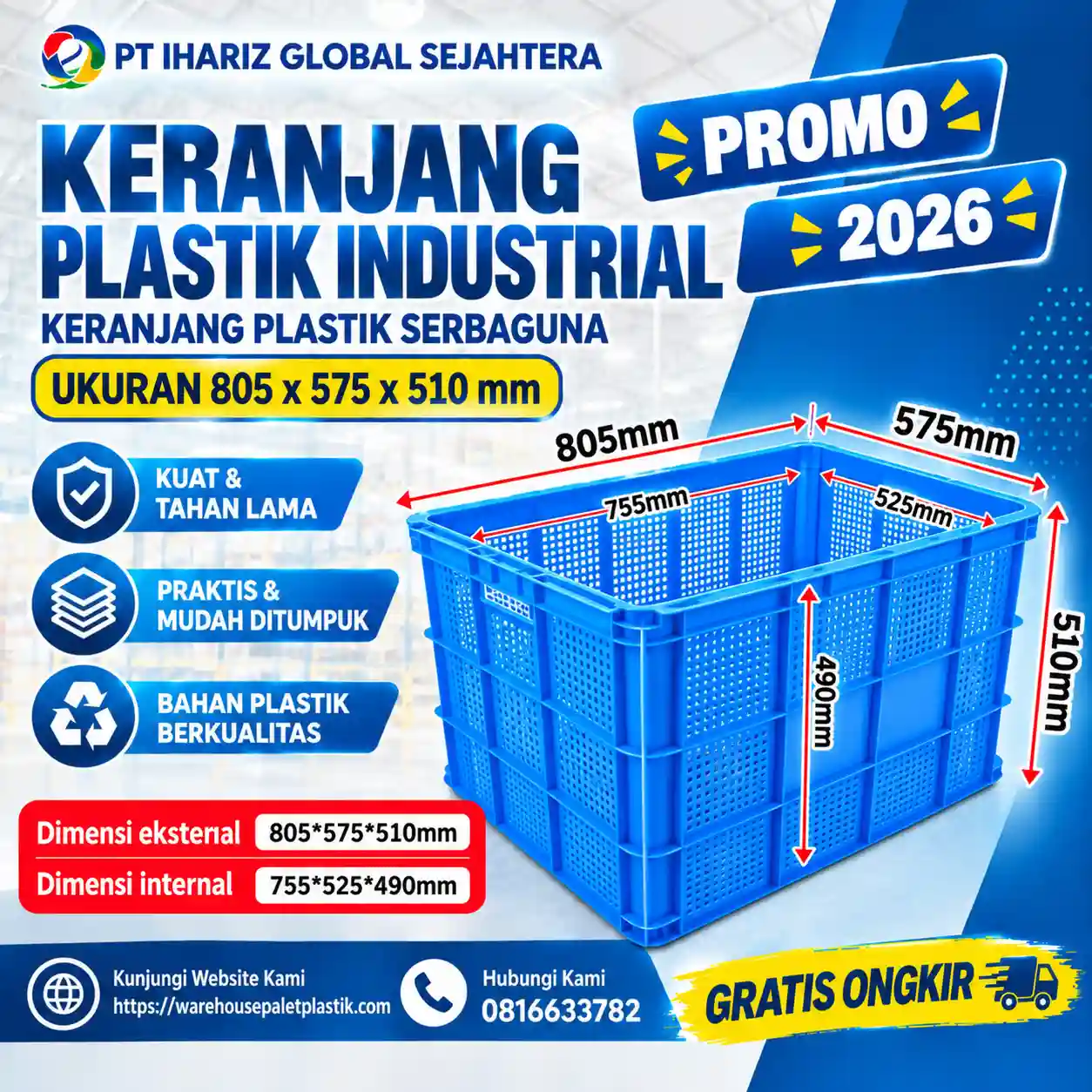 Jual Keranjang Industri Baru